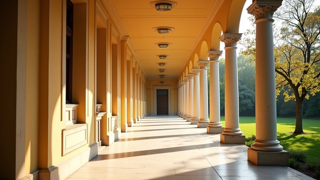 Krásná kolonáda v Poděbradech s historickou architekturou obklopená zelení